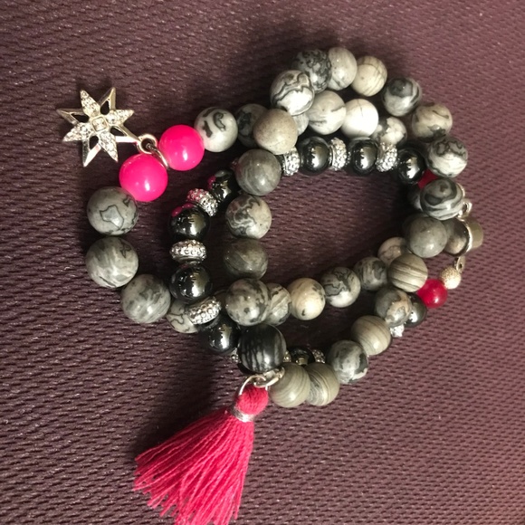 Stone and Bead Bracelets - Picture 8 of 8